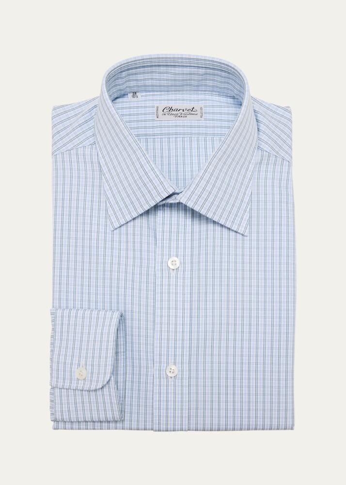 Charvet Men's Cotton Graph Check Dress Shirt Cover