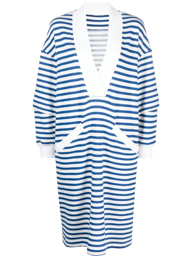 Ioana Ciolacu V-neck striped midi dress - Blue Cover