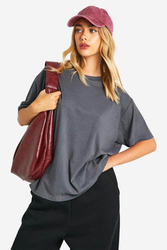 boohoo Womens Basic Oversized T-Shirt - Grey Cover