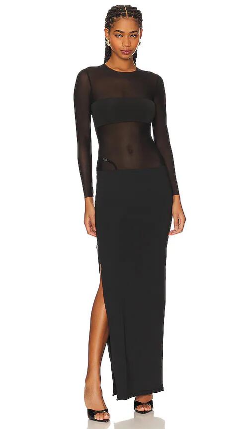 SER.O.YA Silver Maxi Dress in Black Cover