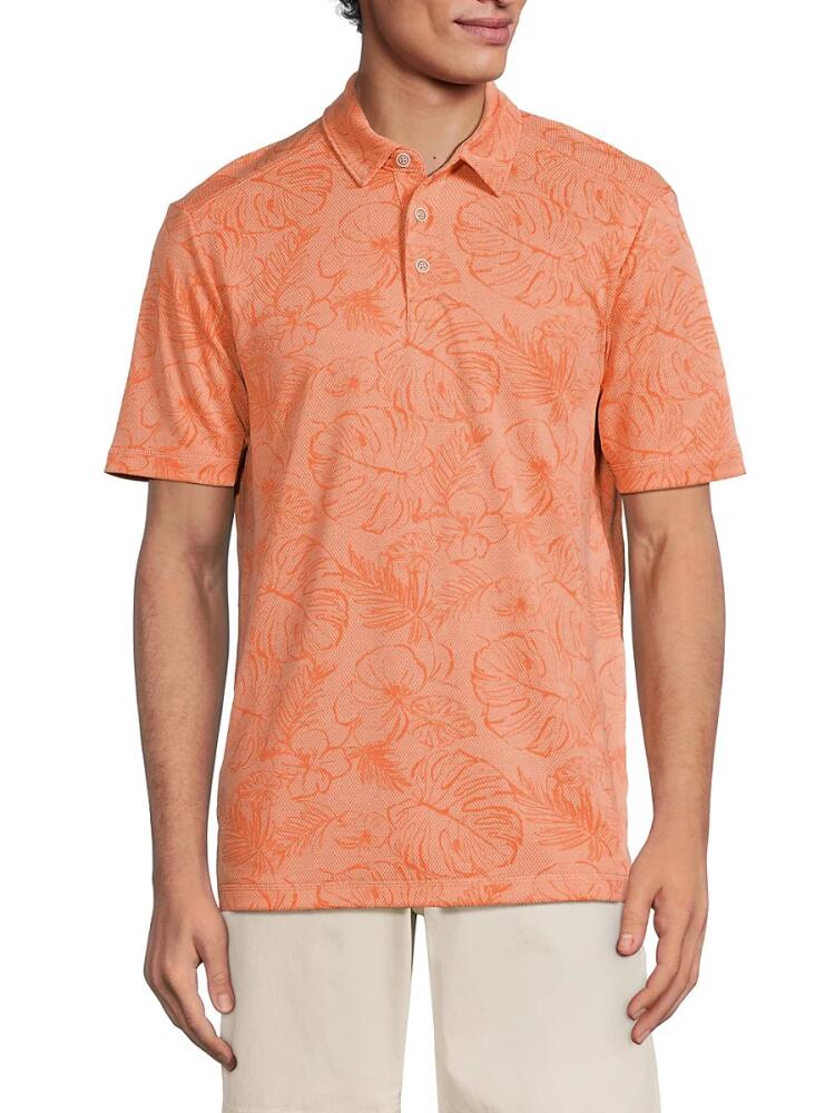 Tommy Bahama Men's Blooms Tropical Pattern Polo - Peach Melt Cover