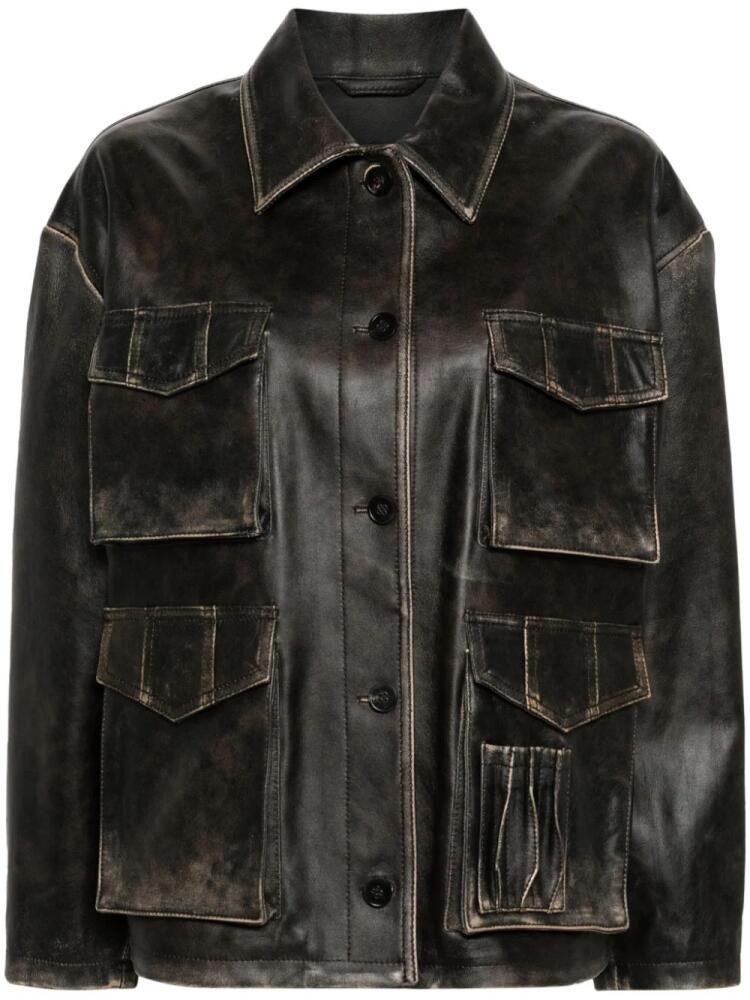 Golden Goose buttoned leather jacket - Brown Cover