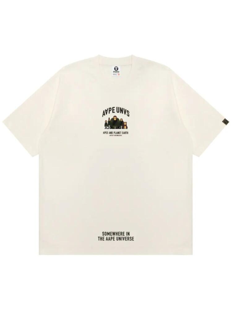 AAPE BY *A BATHING APE® Apes And Planet Earth T-shirt - White Cover