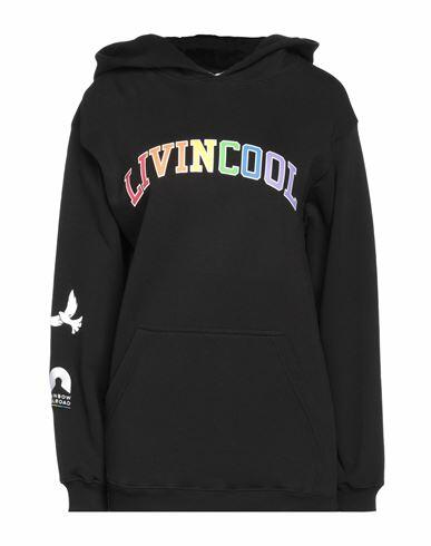 Livincool Woman Sweatshirt Black Cotton Cover