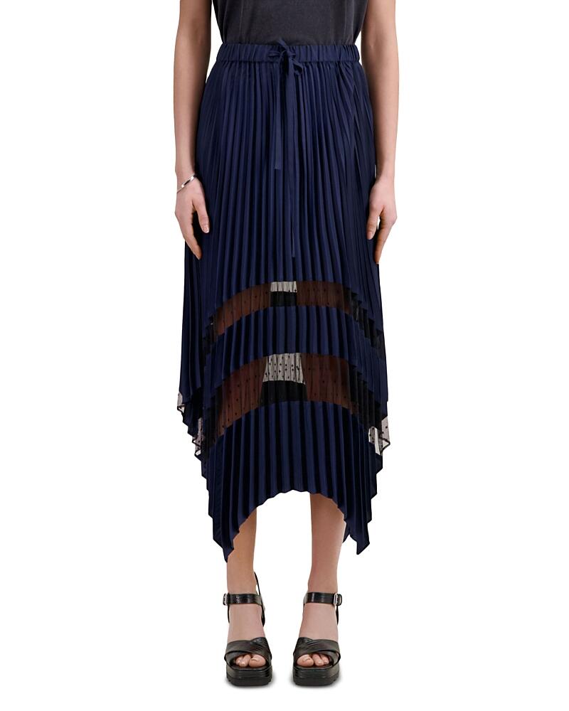 The Kooples Lace Trim Pleated Midi Skirt Cover