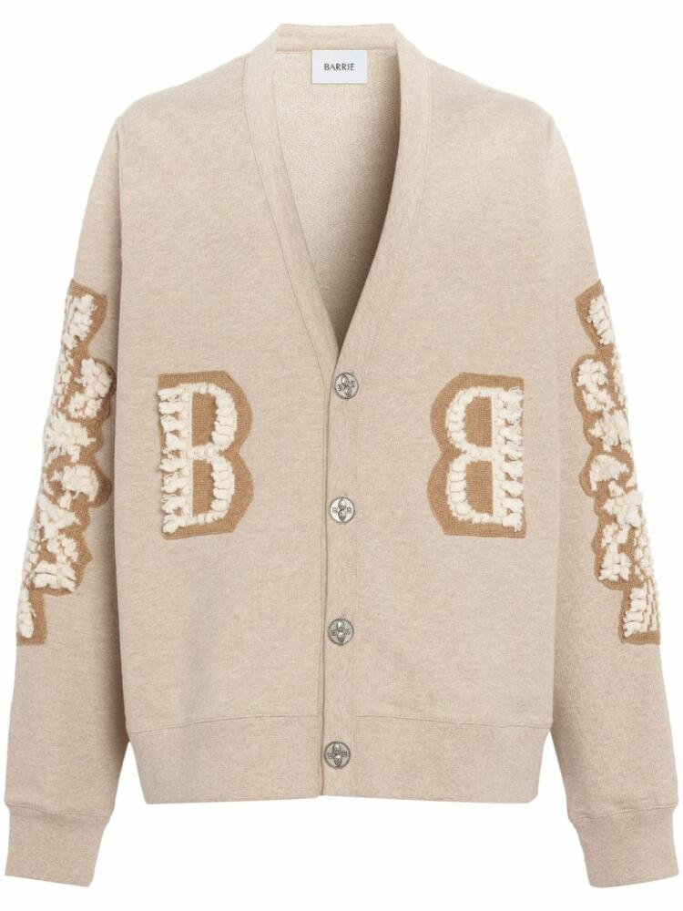 Barrie logo-embroidered cashmere cardigan - Neutrals Cover