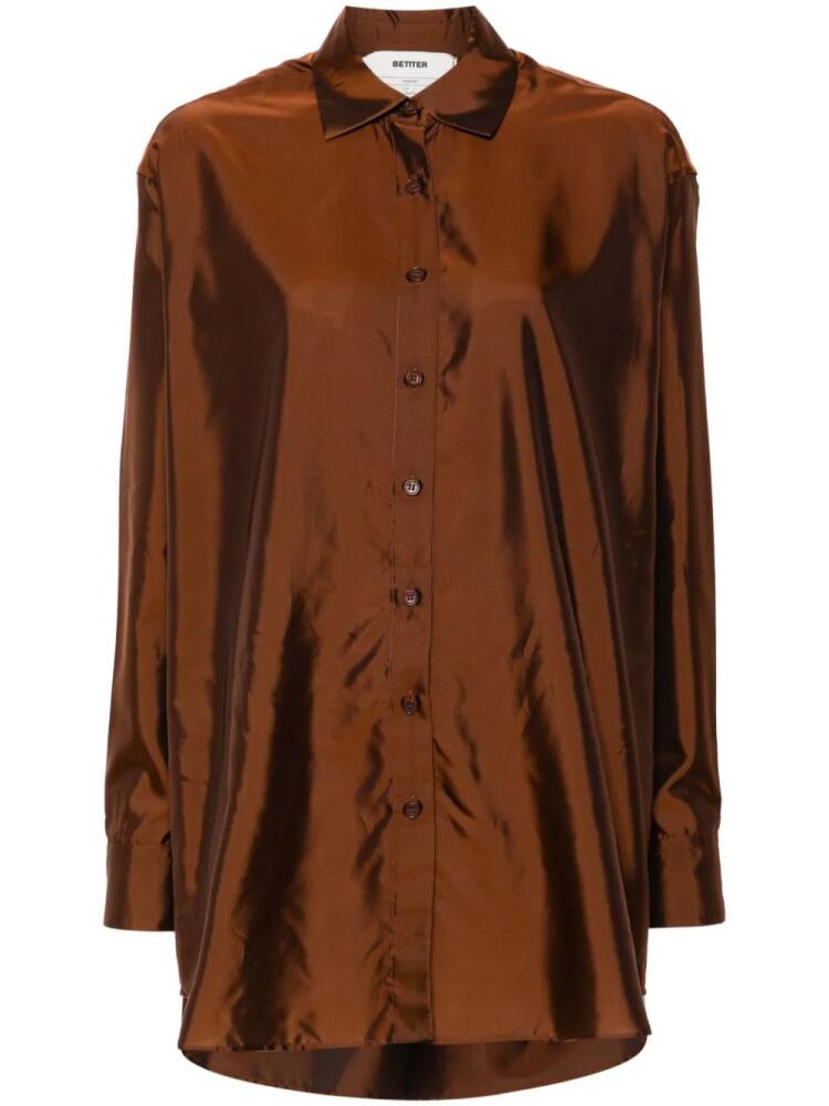 BETTTER x Zegna iridescent-effect loose shirt - Brown Cover