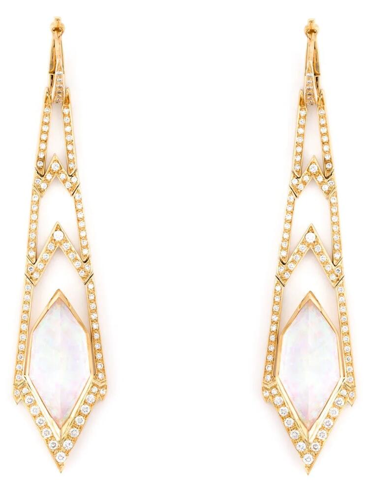 Stephen Webster Crystal Haze long diamond earrings - Metallic Cover