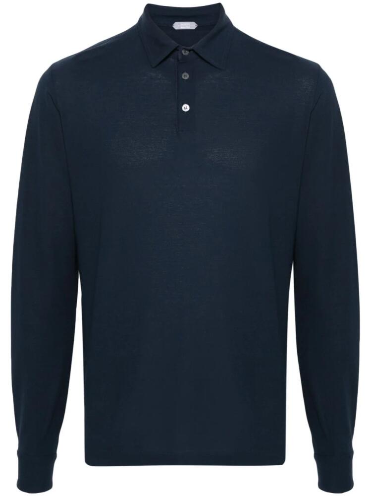 Zanone dyed cotton polo shirt - Blue Cover