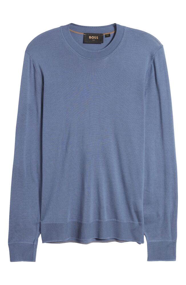 BOSS Ottano Silk Crewneck Sweater in Blue Cover