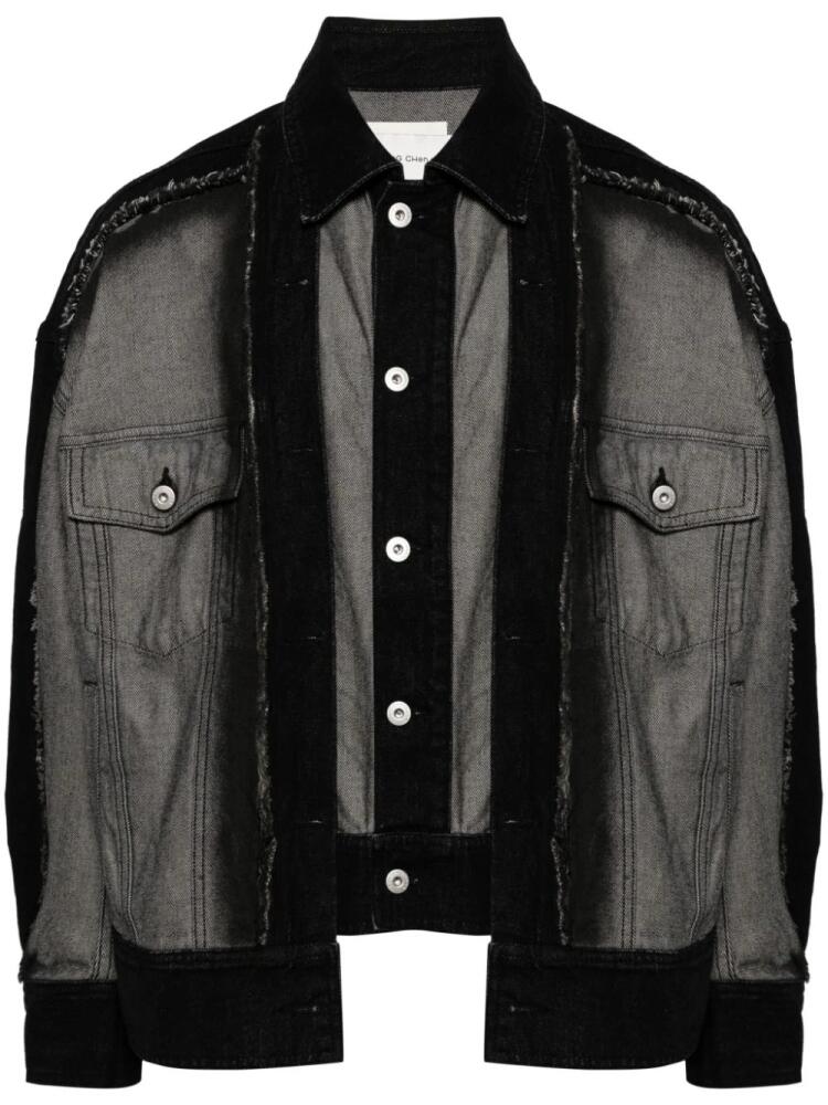 Feng Chen Wang deconstructed denim jacket - Black Cover