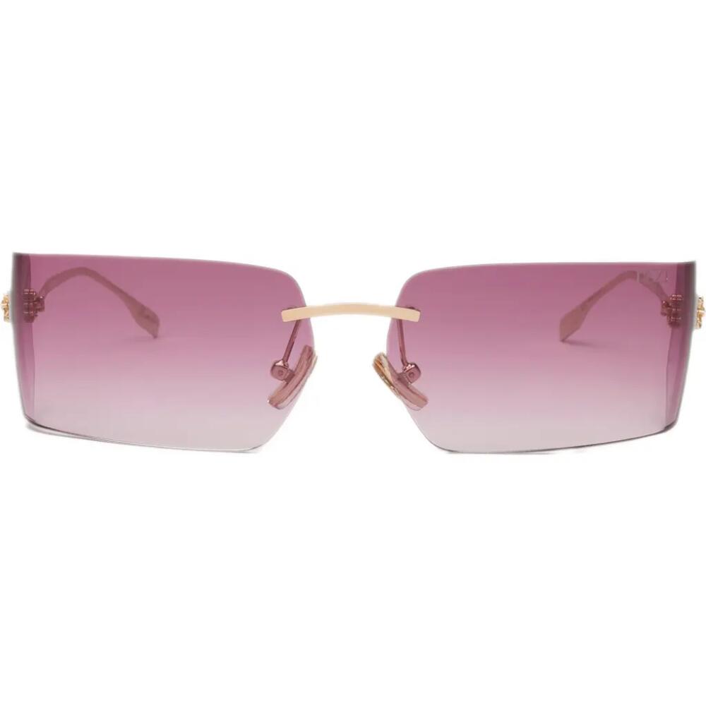 DEZI x Monet Moneybag$ 58mm Rimless Square Sunglasses in Gold /Plum Faded Cover