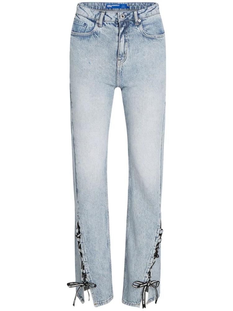 Karl Lagerfeld Jeans high-rise lace-up jeans - Blue Cover