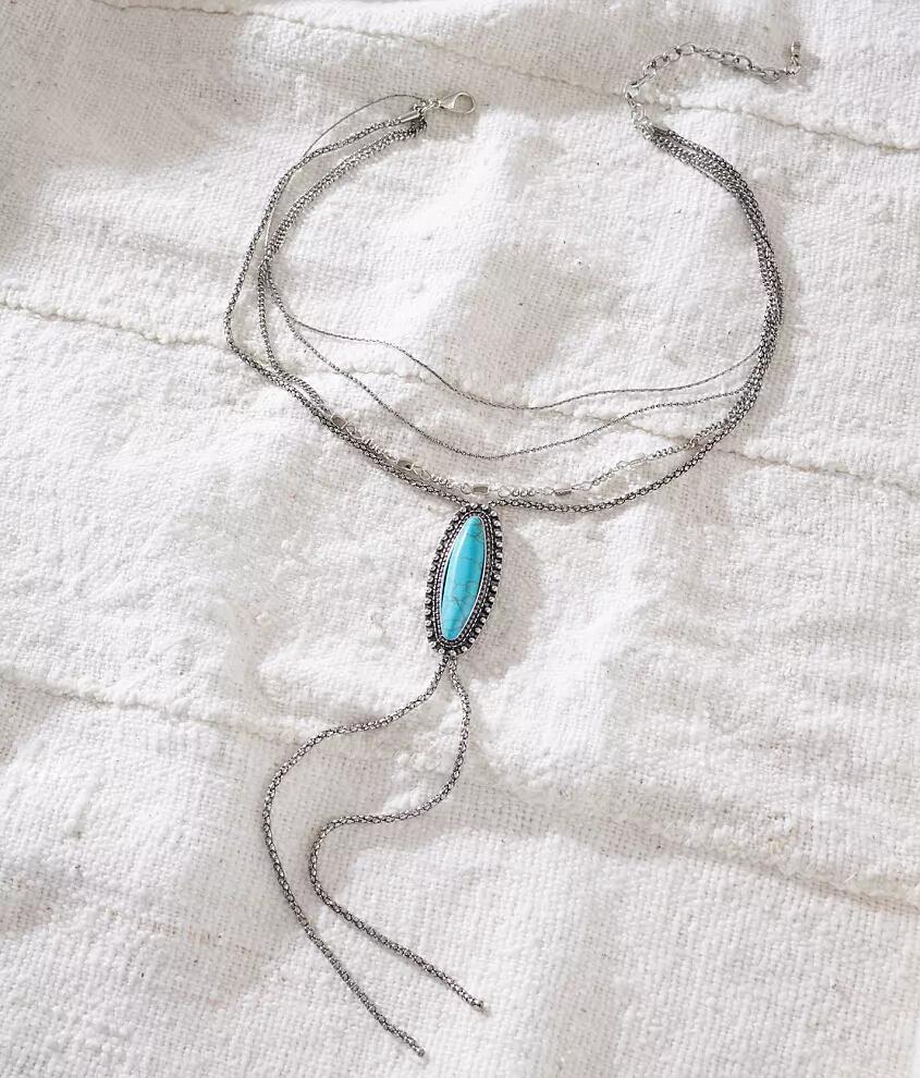 Sterling & Stitch Turquoise Stone Tiered Necklace Cover