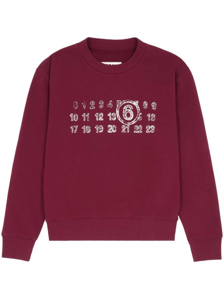 MM6 Maison Margiela numbers motif-print sweatshirt - Red Cover