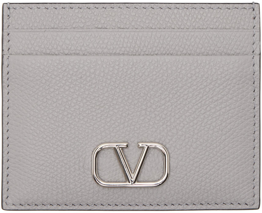 Valentino Garavani Gray VLogo Card Holder Cover