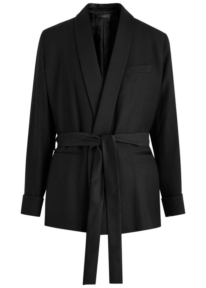 Amiri Smoking Belted Wool-blend Blazer - Black Cover