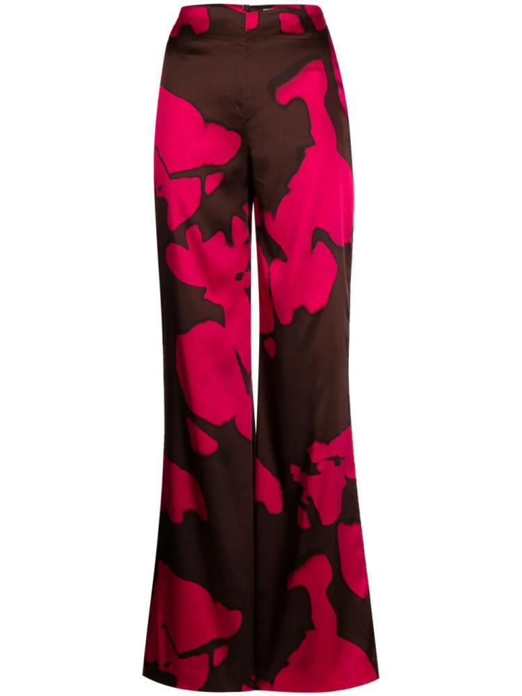 Silvia Tcherassi Andie abstract-pattern print palazzo trousers - Brown Cover