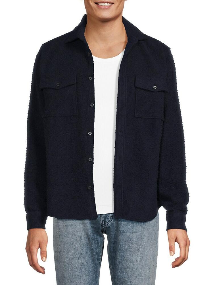 Reiss Men's Textured Overshirt - Navy Cover