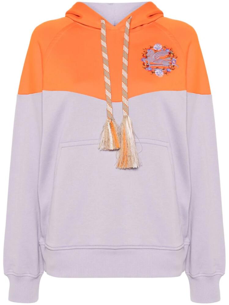 ETRO Pegaso-motif cotton hoodie - Orange Cover