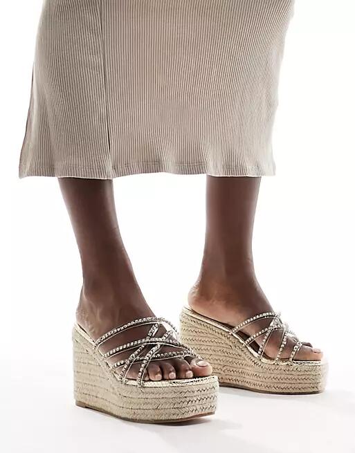 Simmi London Sand embellished espadrille in gold Cover