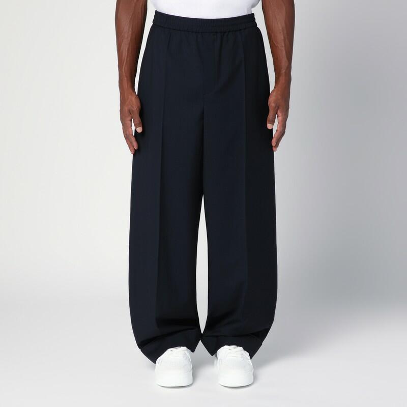 Valentino Navy blue wool blend wide trousers Cover