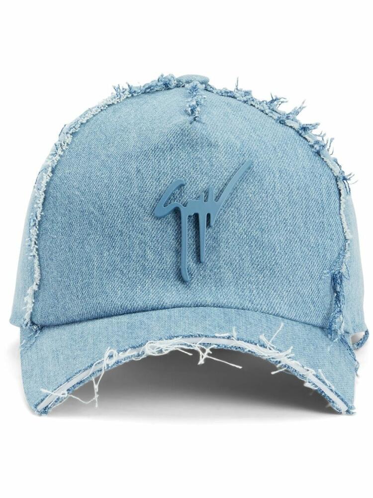 Giuseppe Zanotti logo-plaque denim cap - Blue Cover