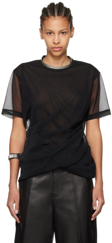 Junya Watanabe Black Draped T-Shirt Cover