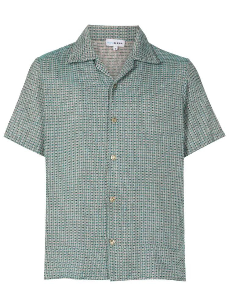 Amir Slama logo-engraved jacquard shirt - Green Cover