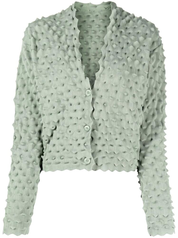 JNBY V-neck cropped cardigan - Green Cover