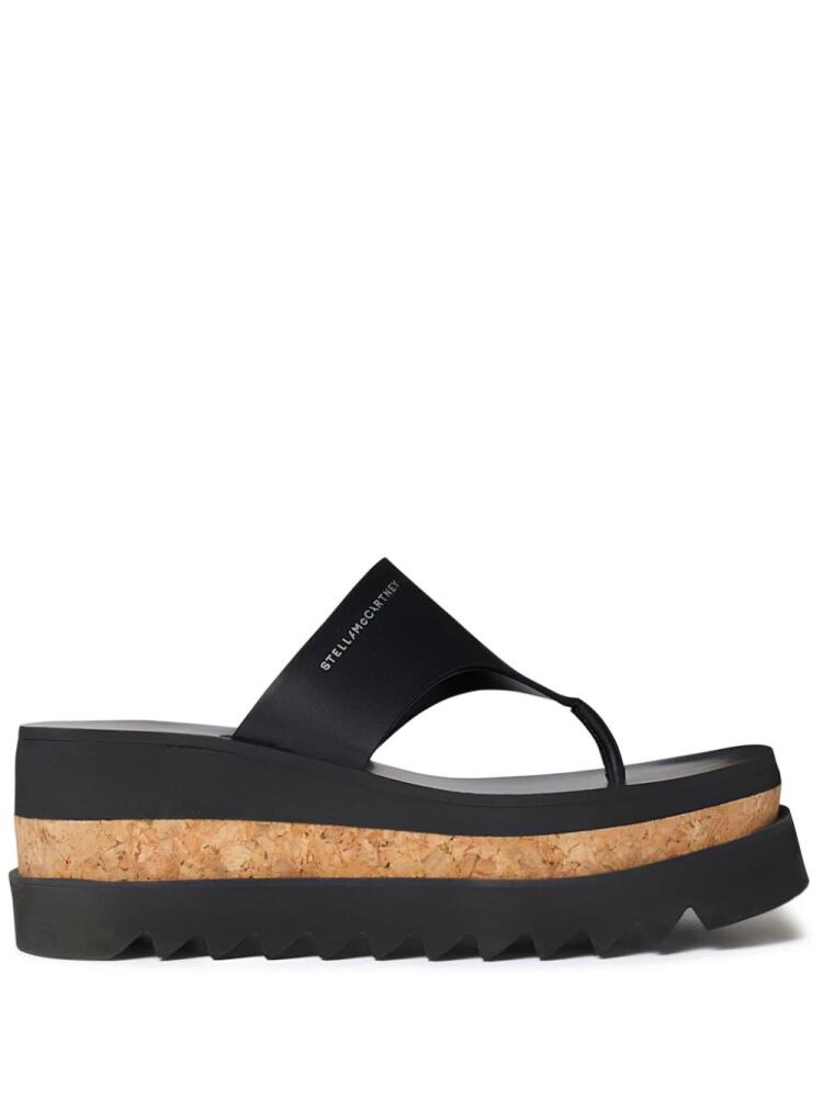 Stella McCartney Sneak-Elyse logo-print platform sandals - Black Cover