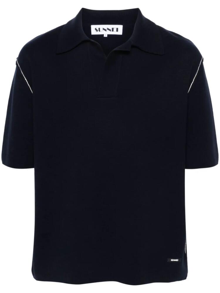 Sunnei Magliaunita knitted polo shirt - Blue Cover