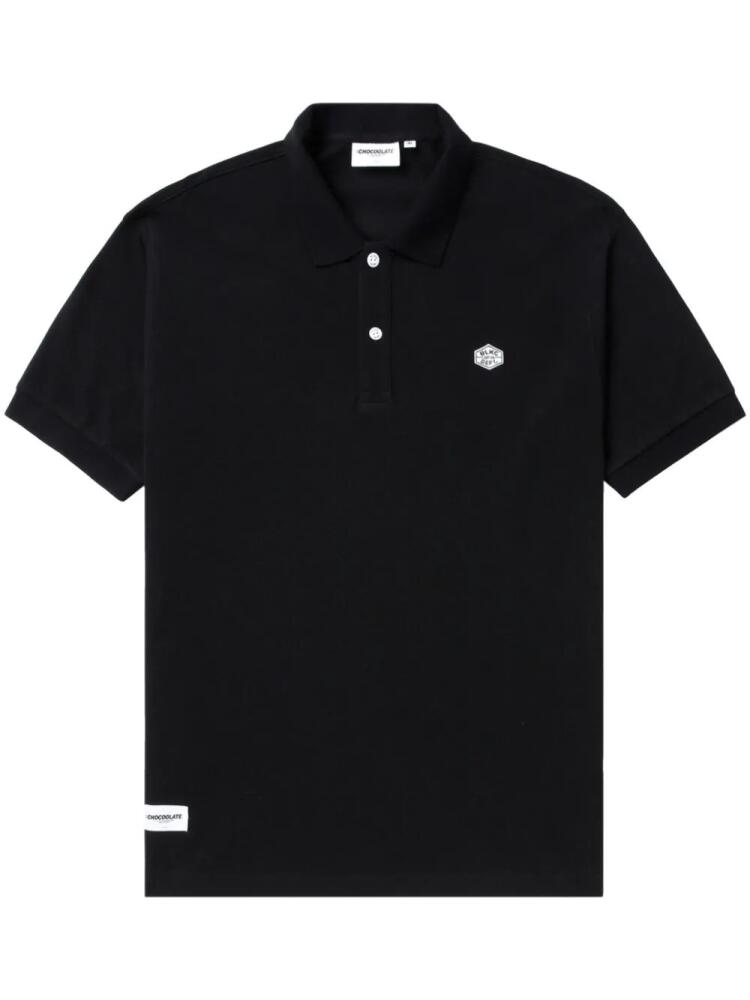 CHOCOOLATE logo-appliqué cotton polo shirt - Black Cover