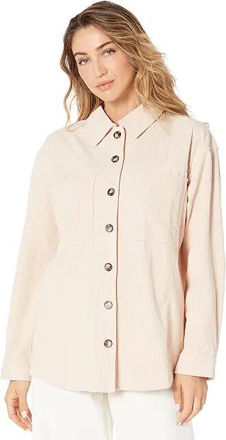 MONROW Corduroy Shacket (Light Taupe) Women's Clothing Cover