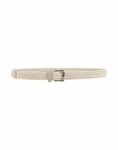 Eleventy Woman Belt Beige Viscose, Rubber, Leather Cover