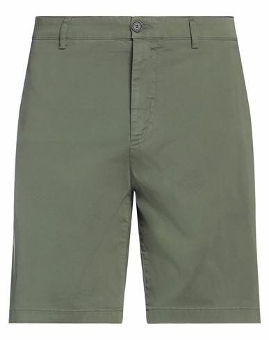 Department 5 Man Shorts & Bermuda Shorts Military green Cotton, Elastane Cover