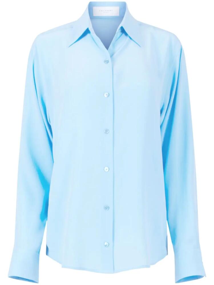 Equipment Essential long-sleeve silk shirt - Blue Cover