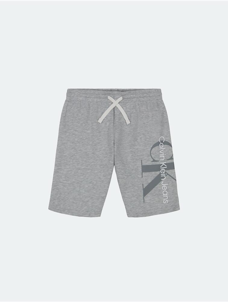 Calvin Klein Boys' Boys Monogram Logo Graphic Knit Shorts - Grey Cover