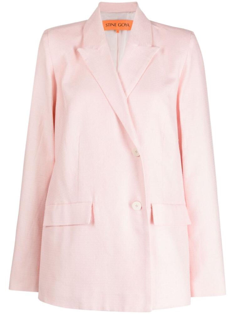 Stine Goya Steely double-breasted blazer - Pink Cover