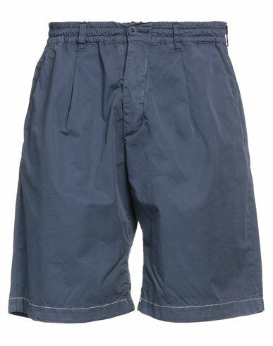 Paura Man Shorts & Bermuda Shorts Midnight blue Cotton, Elastane Cover