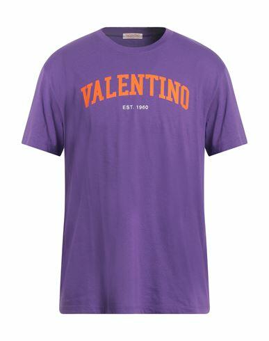 Valentino Garavani Man T-shirt Purple Cotton Cover