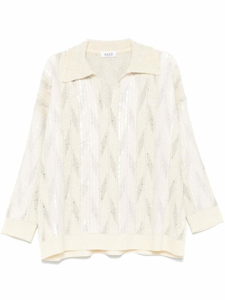 Aviù sequined sweater - White Cover