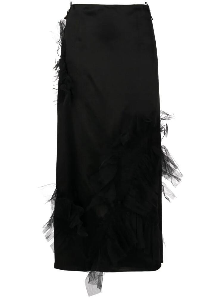 JNBY tulle ruffled straight skirt - Black Cover