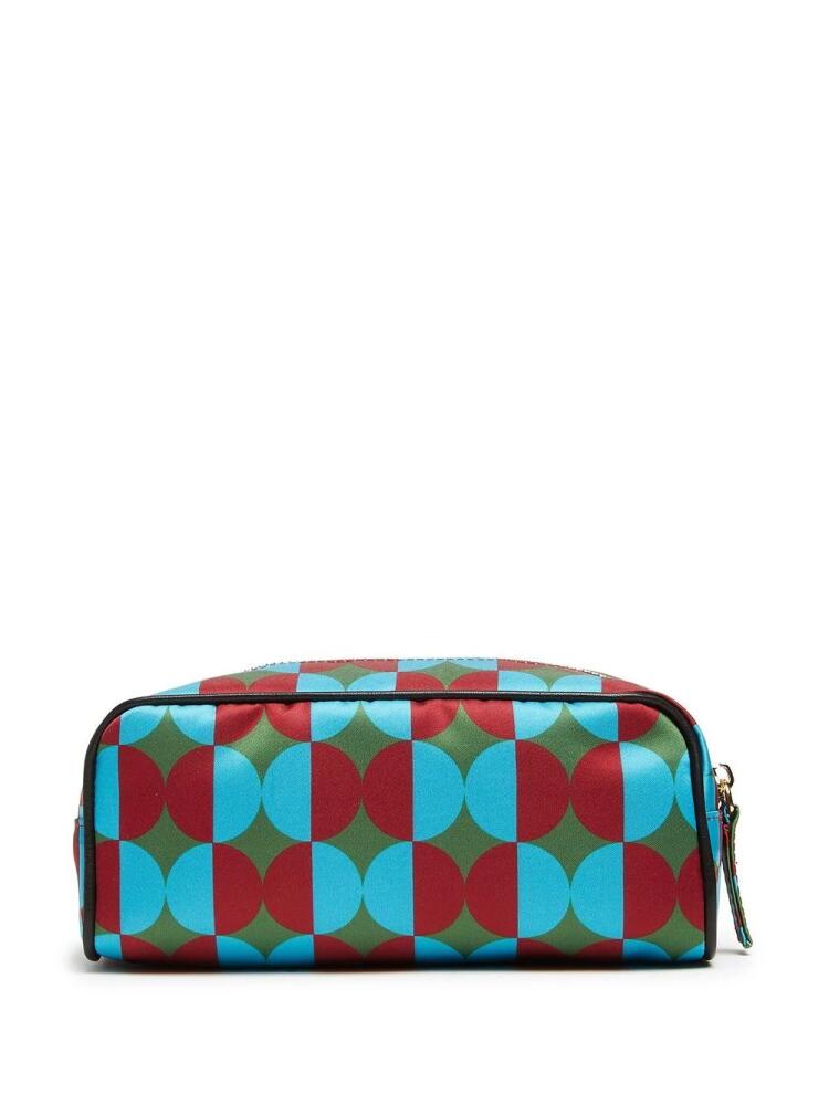 La DoubleJ geometric print makeup bag - Green Cover