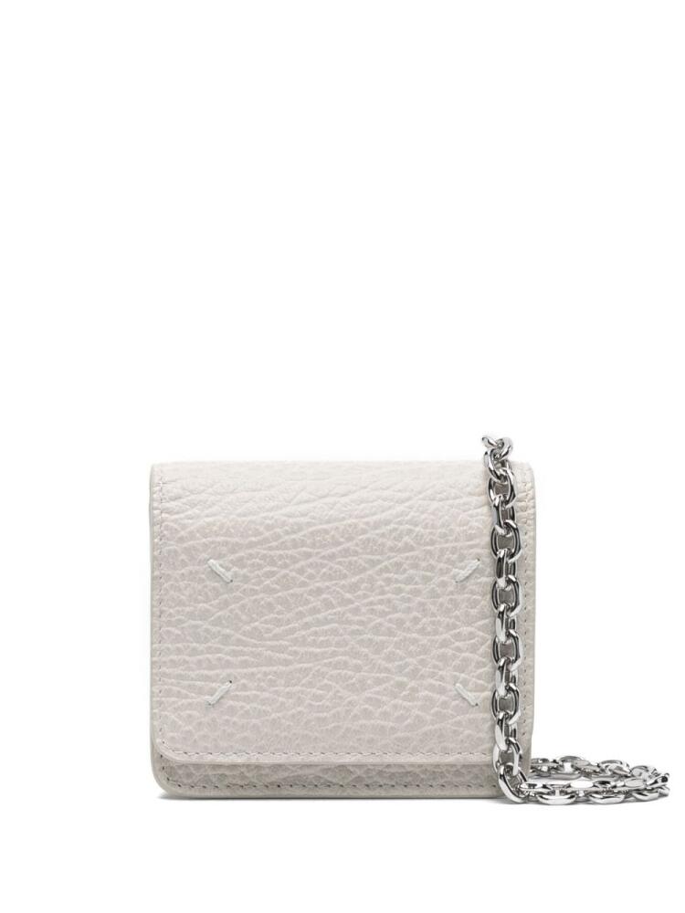 Maison Margiela Four Stitches leather chain wallet - Grey Cover