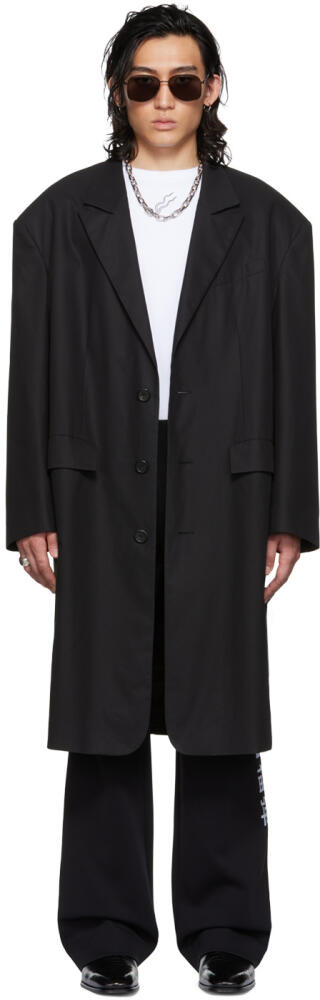 LU'U DAN Black Oversized Tailored Coat Cover