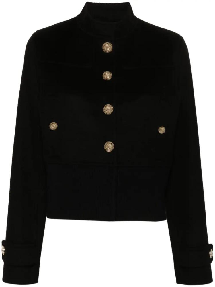 Maje cropped felted jacket - Black Cover