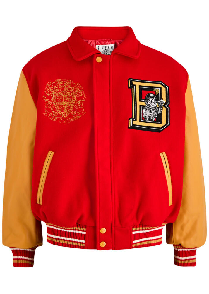 Billionaire Boys Club Mascot Felt and Leather Varsity Jacket - Red Cover