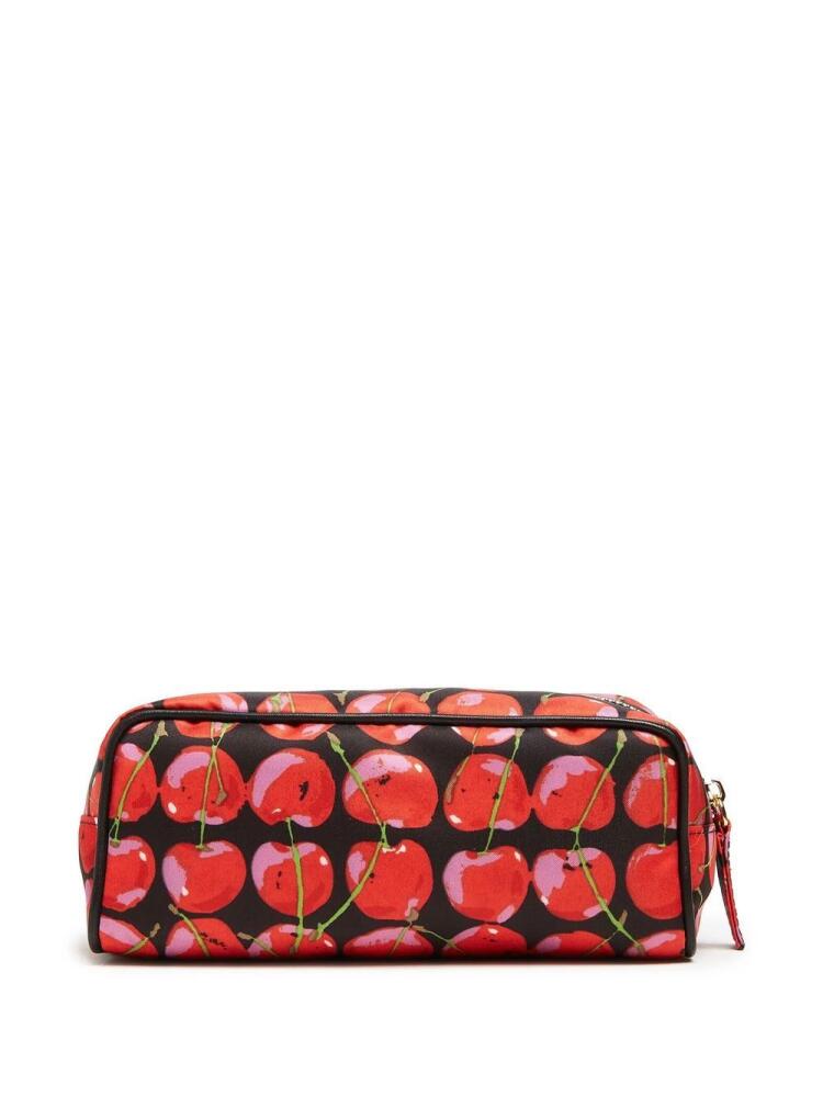 La DoubleJ cherry-print makeup bag - Black Cover