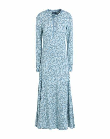 Polo Ralph Lauren Woman Maxi dress Pastel blue Cotton Cover